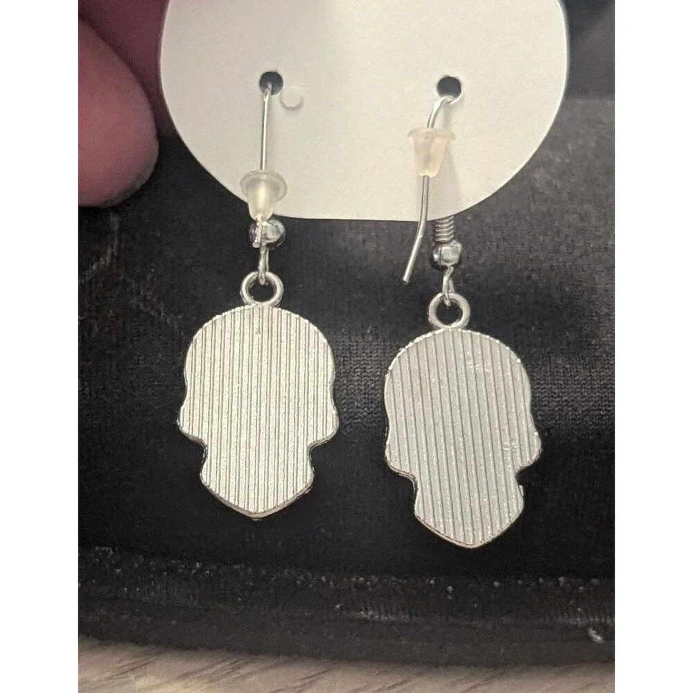 Handcrafted Day of the Dead Skulls Multicolor Dangle Earrings